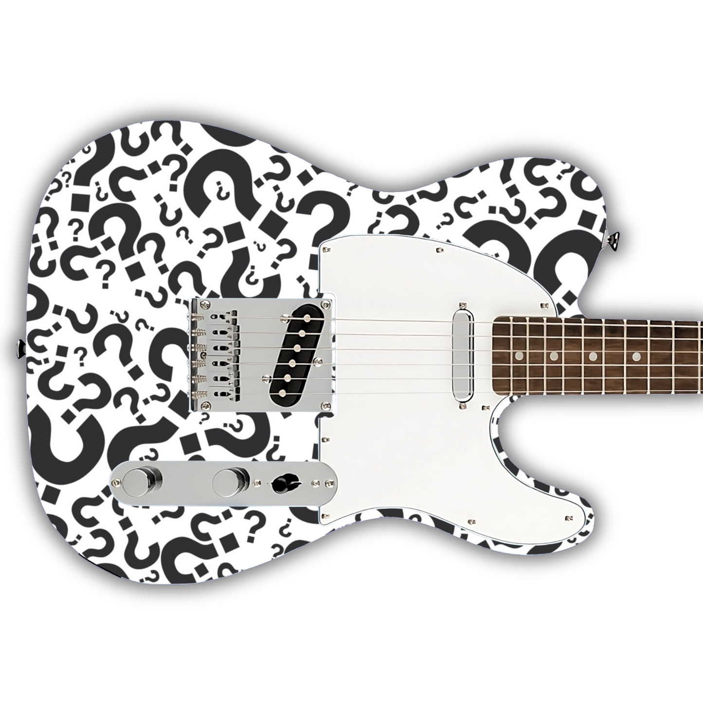 Black & White - Question Marks - Guitar Vinyl Wrap