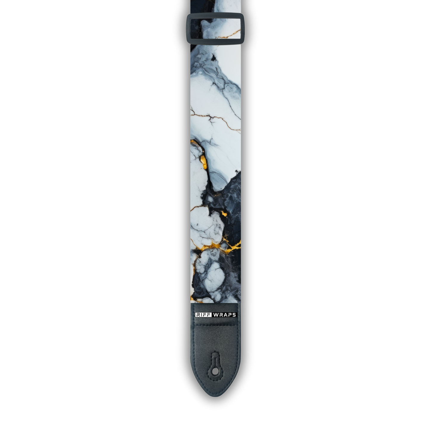 Marble - Grey, White & Gold - Padded Guitar Strap