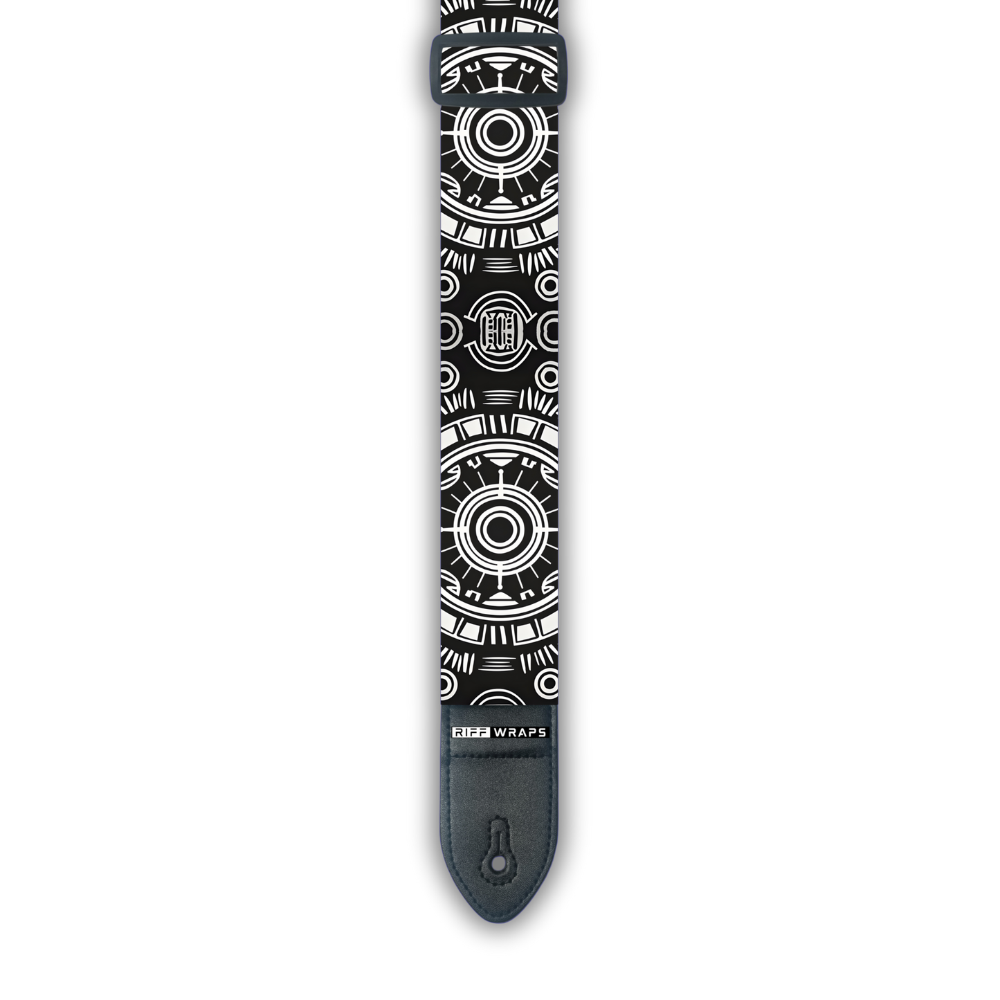 Tribal - Adinkra Black & White - Padded Guitar Strap