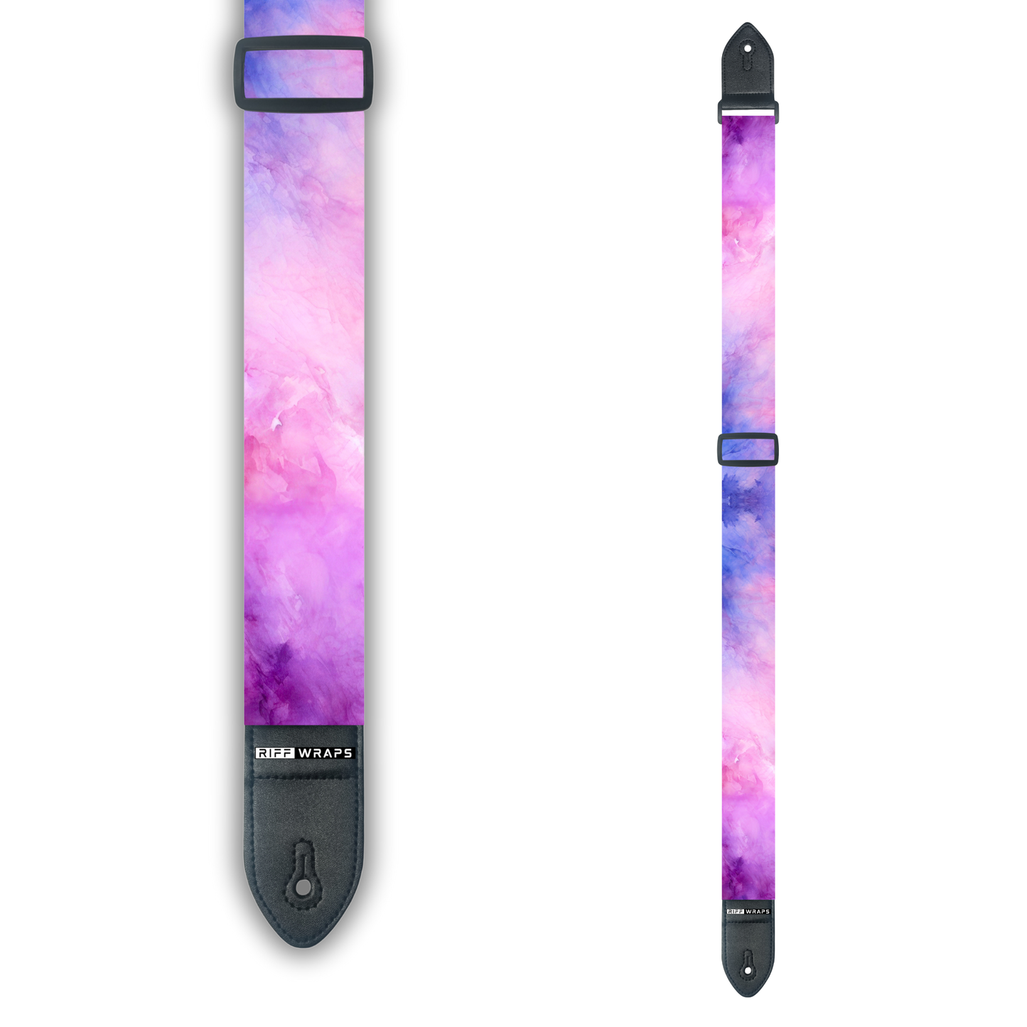 Watercolour - Pink & Blue - Padded Guitar Strap