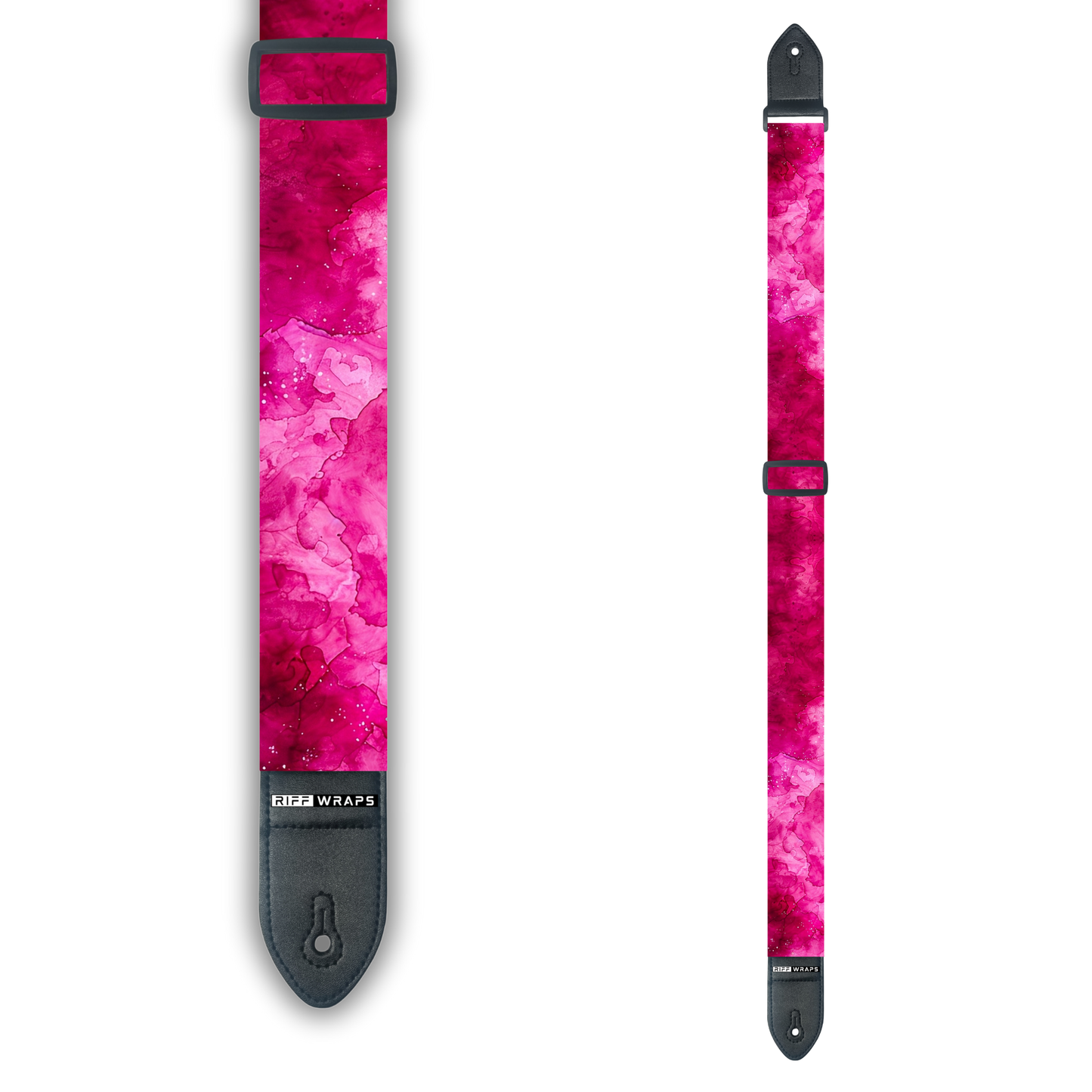 Watercolour - Pink - Padded Guitar Strap