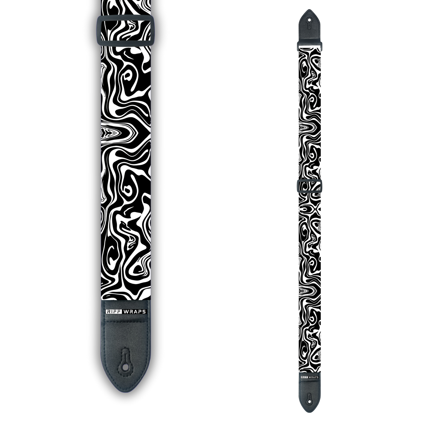 Black & White - Swirl - Padded Guitar Strap