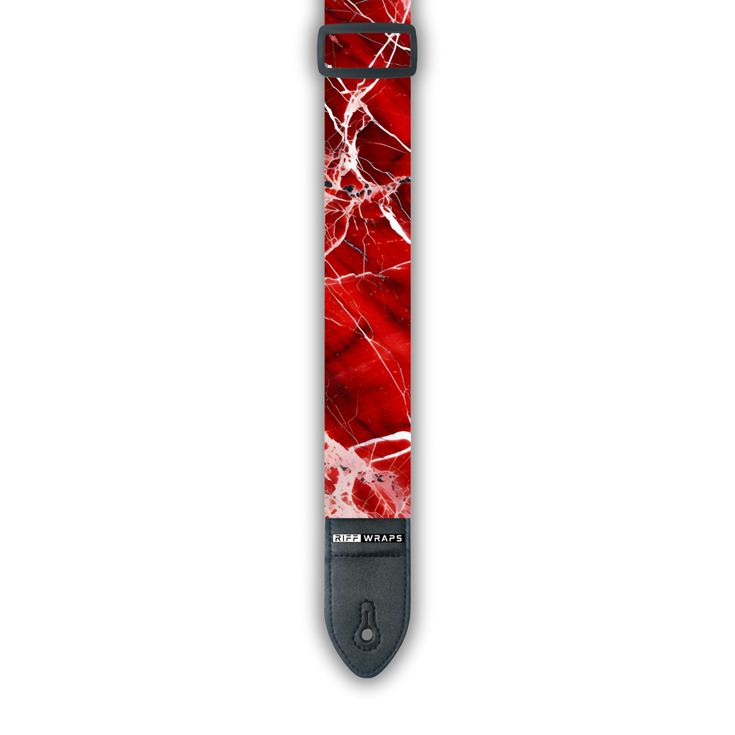 Marble - Red, White & Black - Padded Guitar Strap