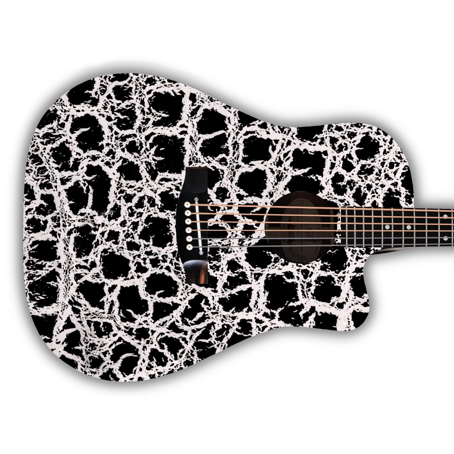 Crackle - Black & White - Guitar Vinyl Wrap