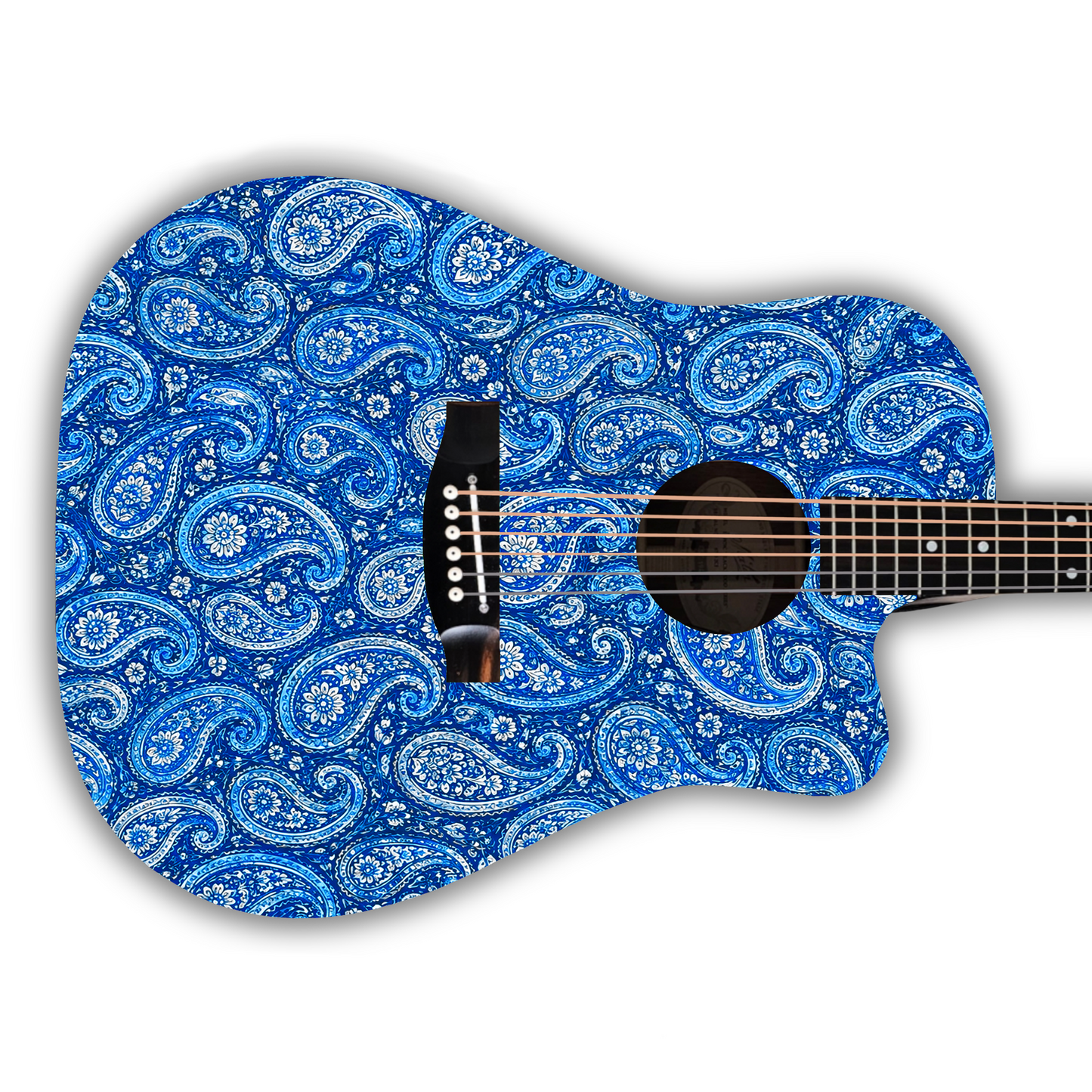 Paisley - Blue & White - Guitar Vinyl Wrap