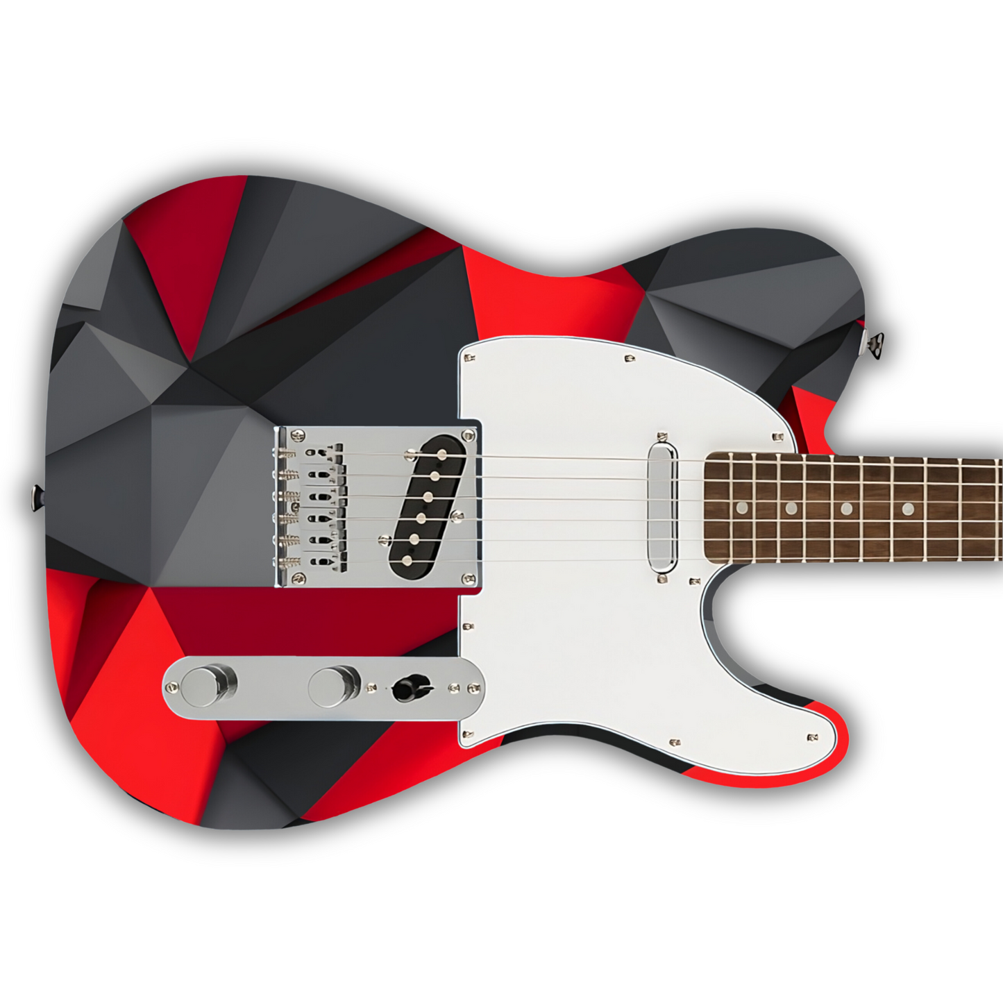 Geometric - Voronoi Red, Black & Grey - Guitar Vinyl Wrap