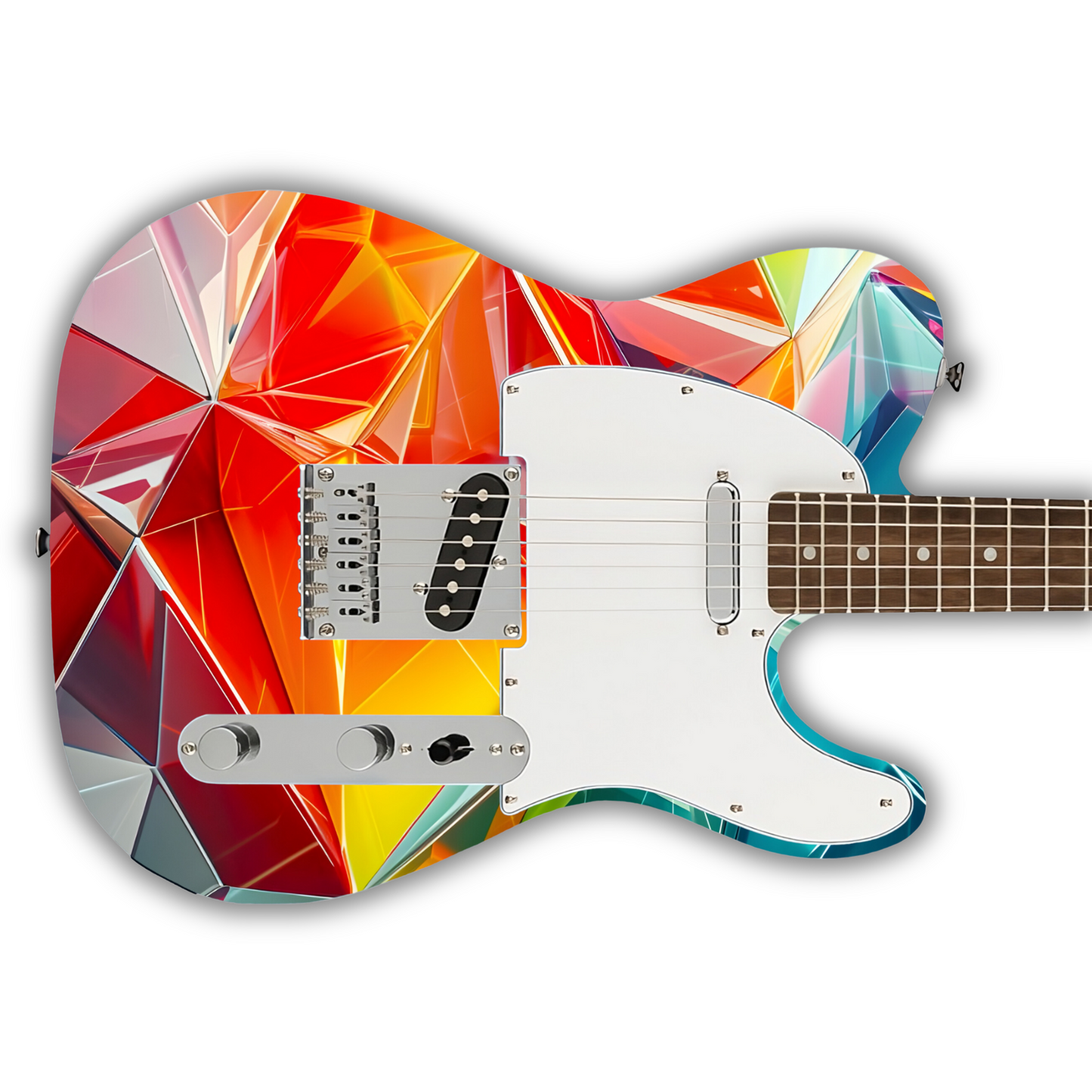 Geometric - Voronoi Rainbow - Guitar Wrap & Strap Bundle