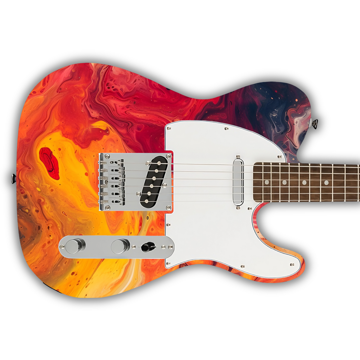Swirls - Orange & Red - Guitar Vinyl Wrap