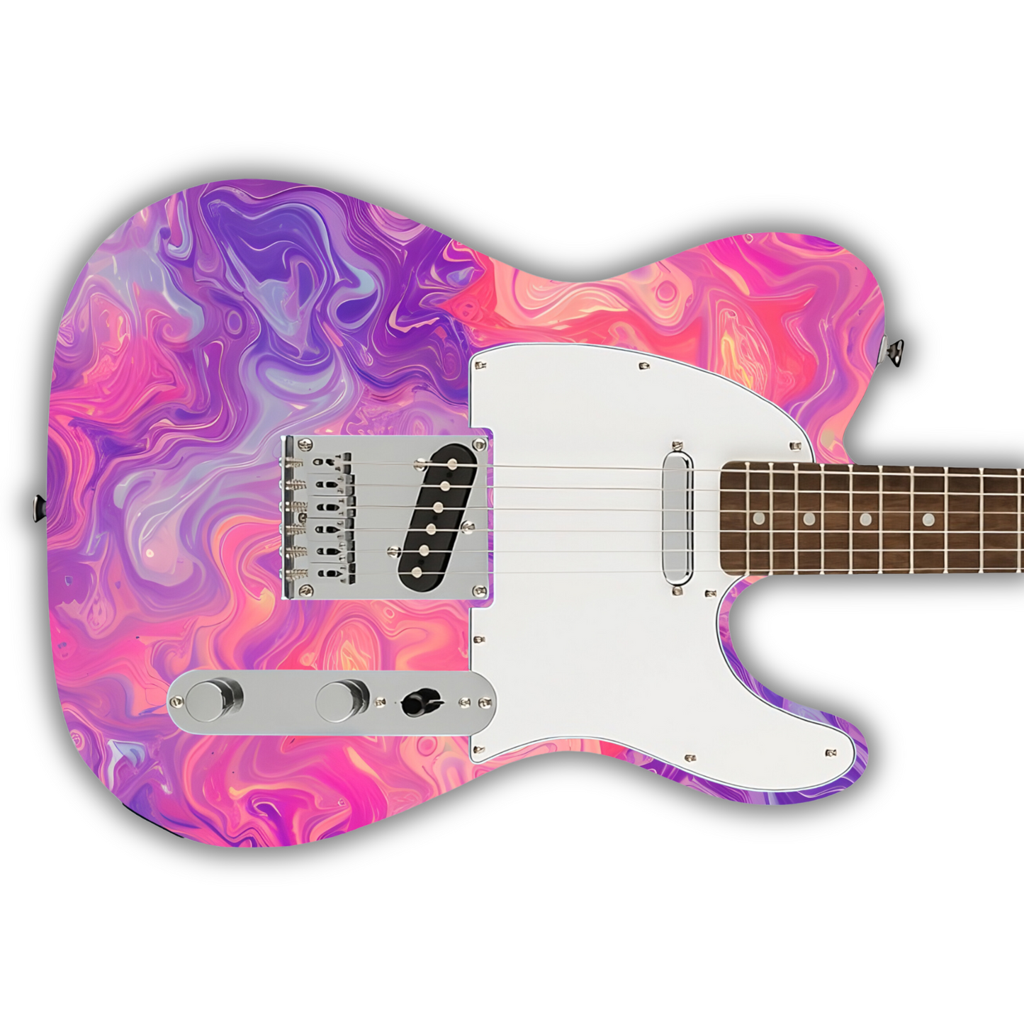 Swirls - Pink & Purple - Guitar Wrap & Strap Bundle