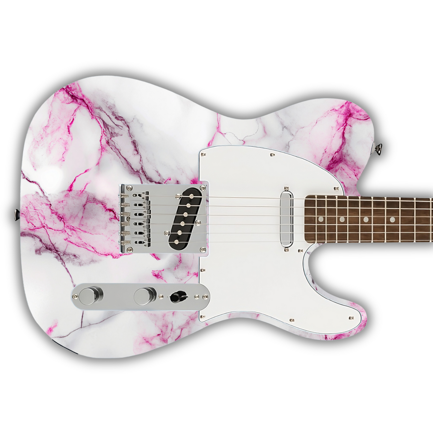 Marble - Pink & White - Guitar Vinyl Wrap