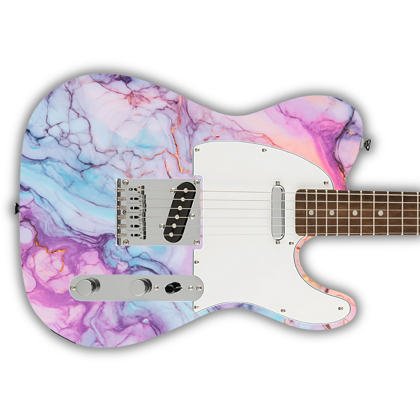 Marble - Purple, Blue, White & Gold - Guitar Vinyl Wrap