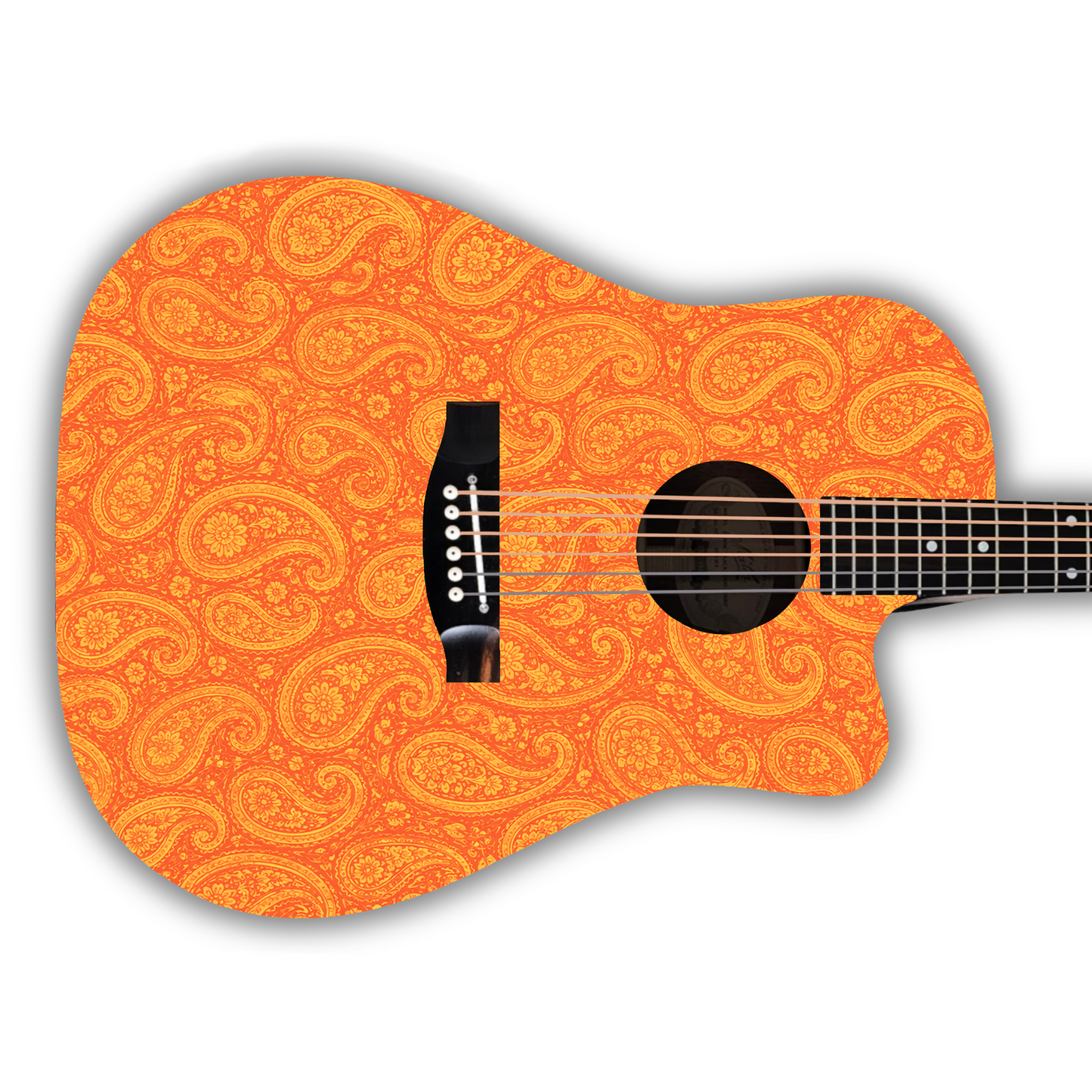 Paisley - Orange - Guitar Vinyl Wrap