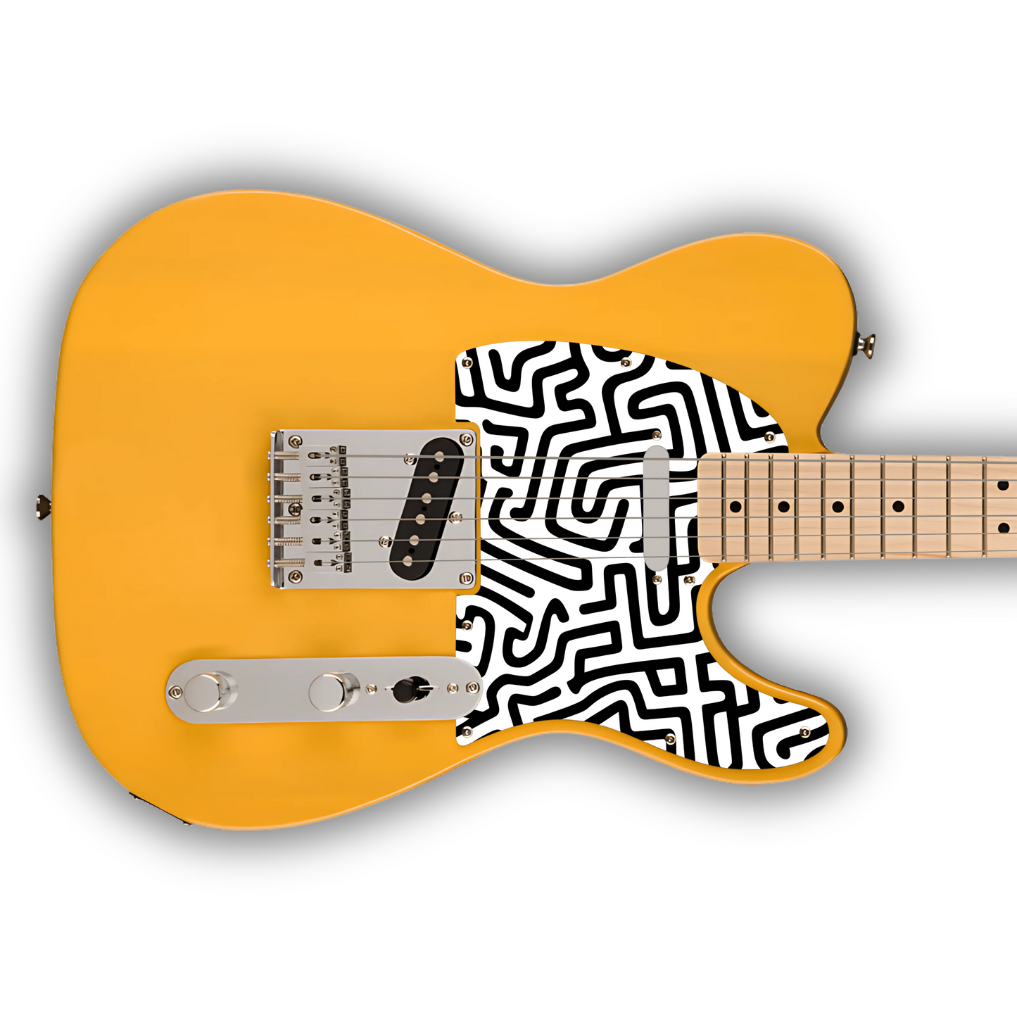Black & White - Maze - Pickguard