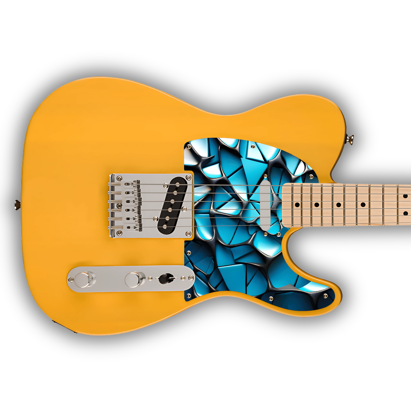 Geometric - Voronoi Blue & Black - Pickguard