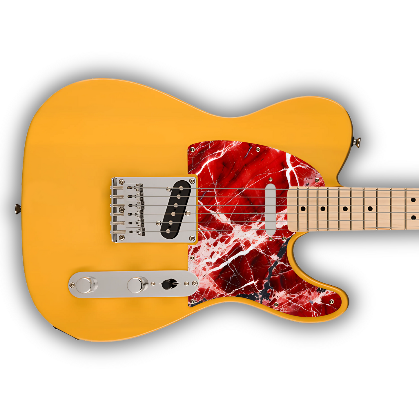 Marble - Red, White & Black - Pickguard