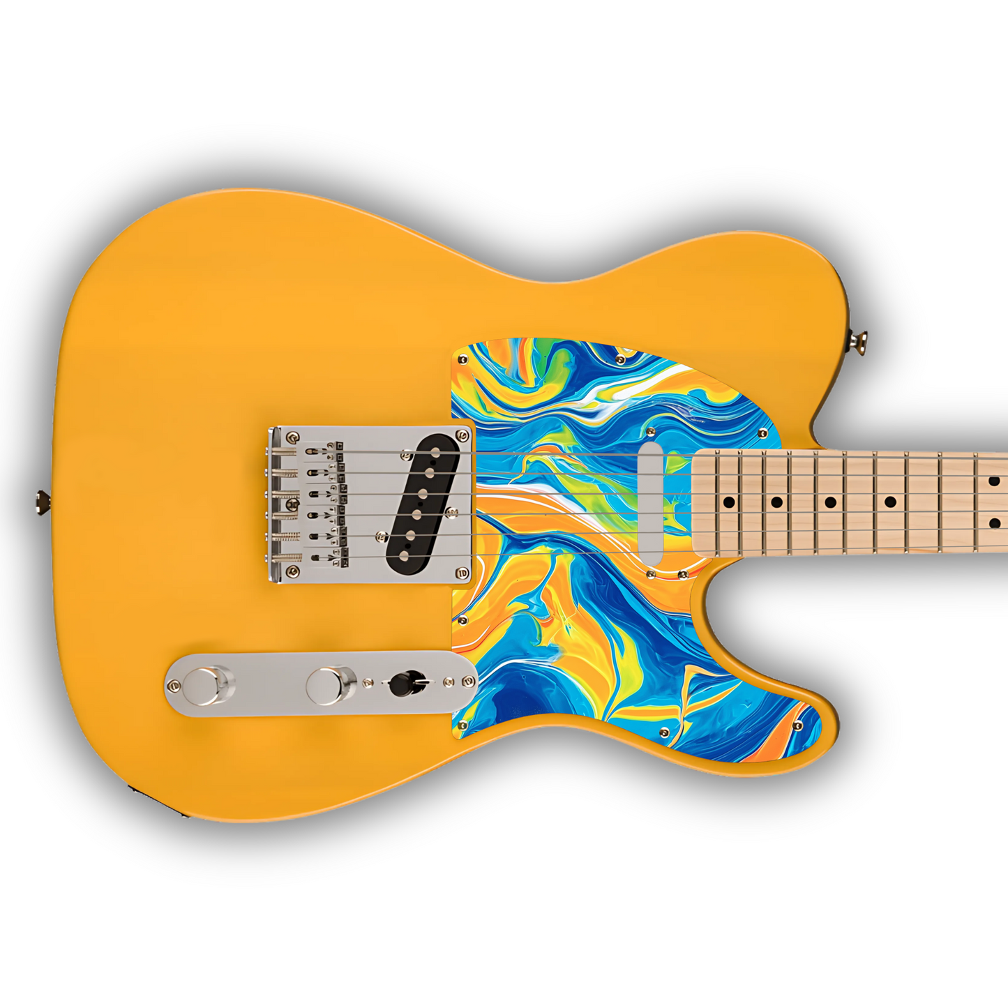 Swirls - Blue & Orange - Pickguard