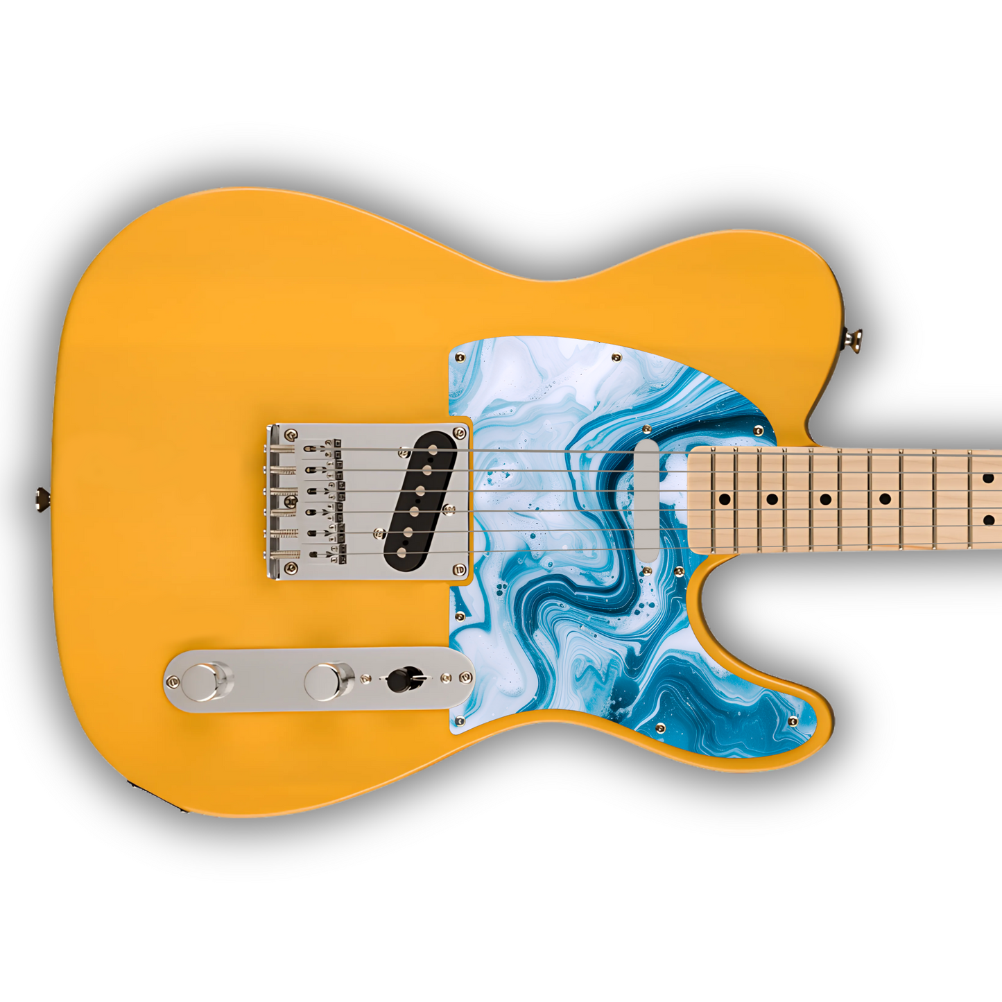 Swirls - Blue & White - Pickguard