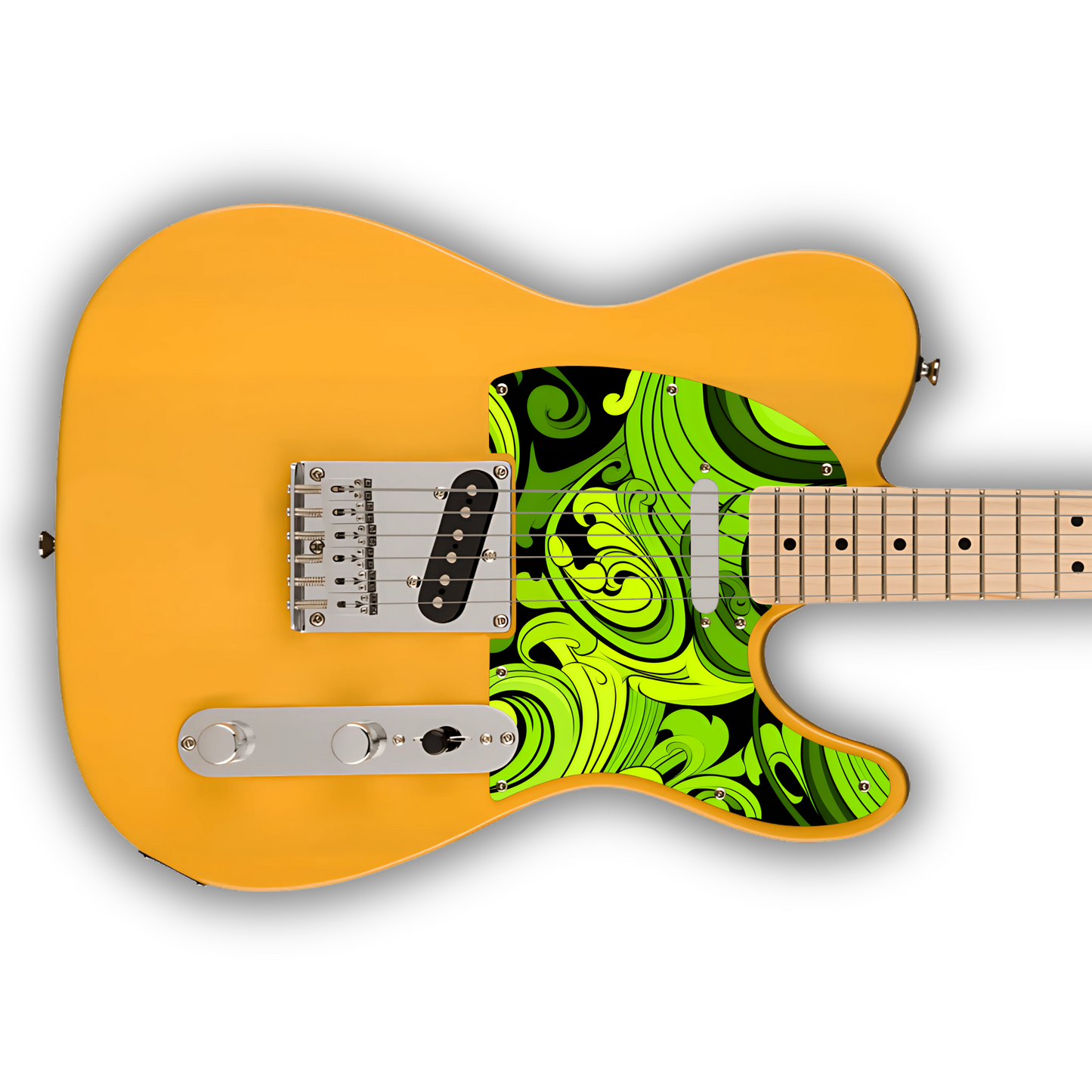 Swirls - Green & Black - Pickguard