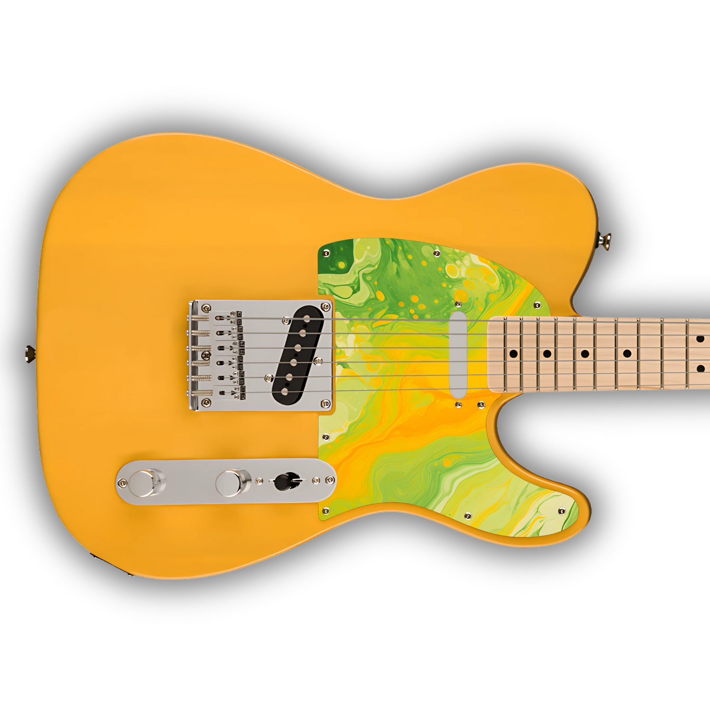 Swirls - Orange & Green - Pickguard