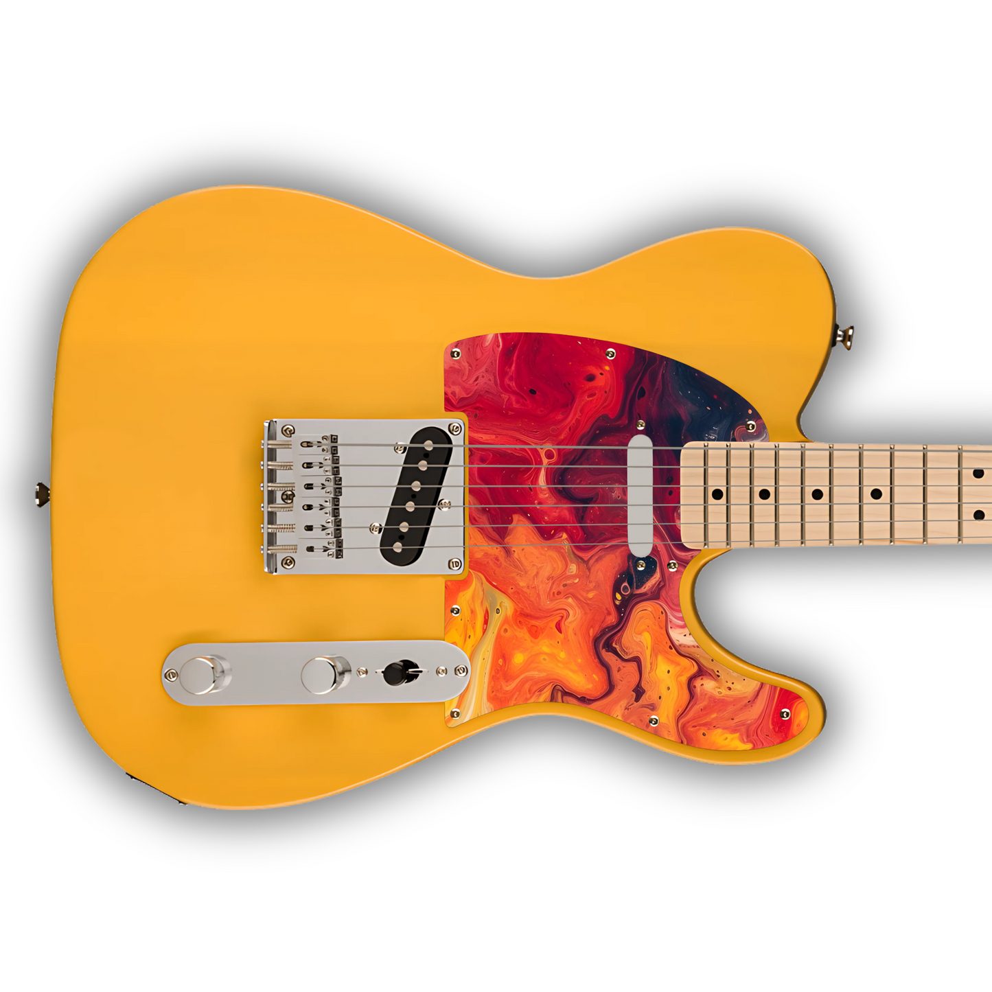 Swirls - Orange & Red - Pickguard