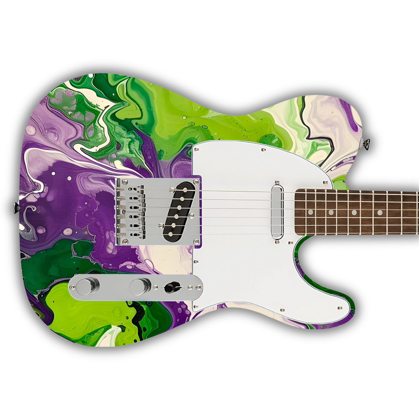Swirls - Purple, Green & White - Guitar Vinyl Wrap