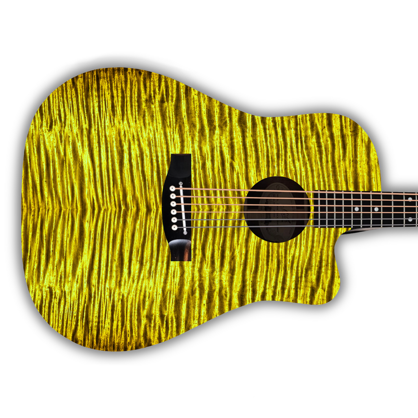 Flame Maple - Yellow - Guitar Vinyl Wrap