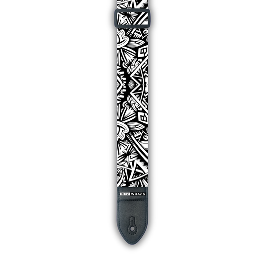 Black & White - Tribal - Padded Guitar Strap