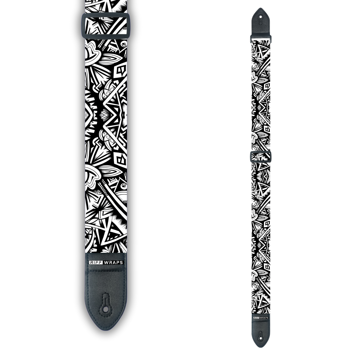 Black & White - Tribal - Padded Guitar Strap