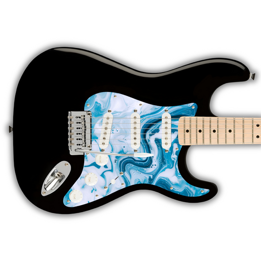 Swirls - Blue & White - Pickguard