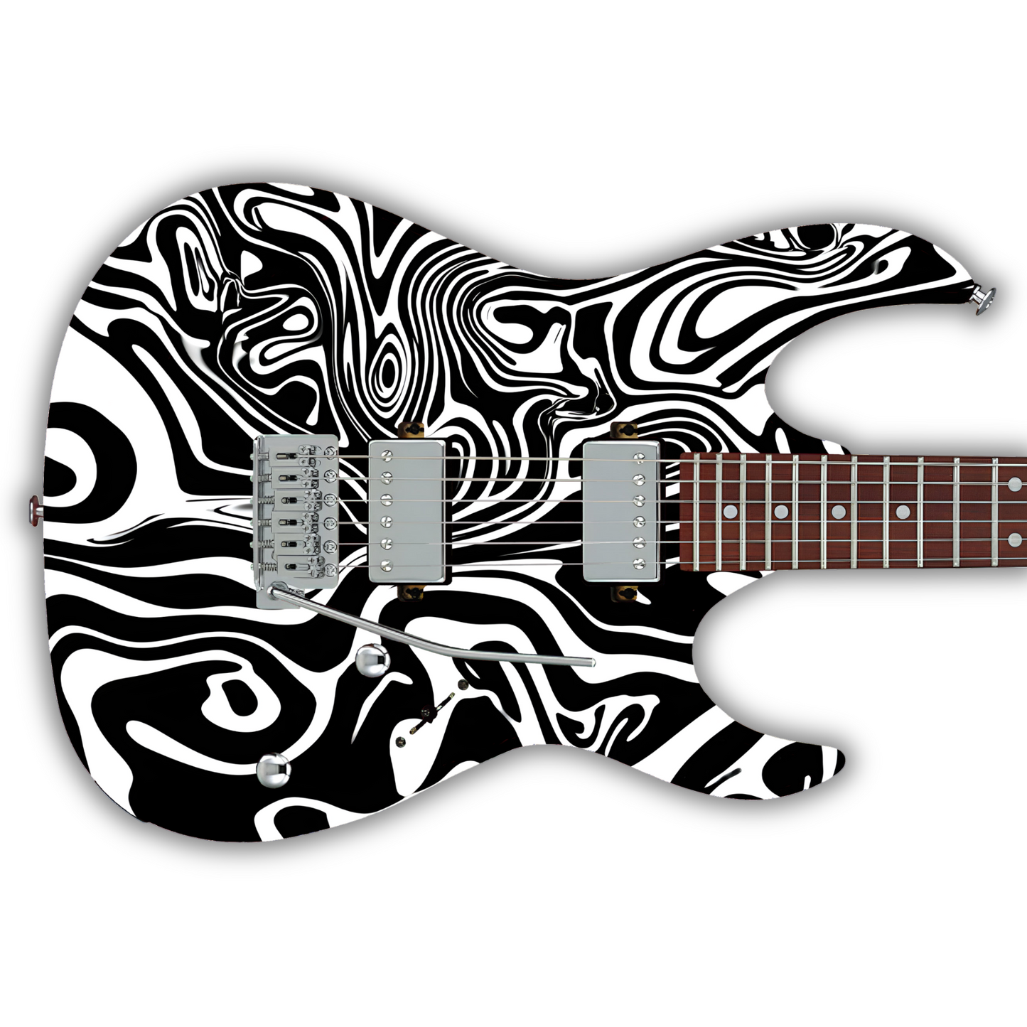 Black & White - Swirl - Guitar Vinyl Wrap