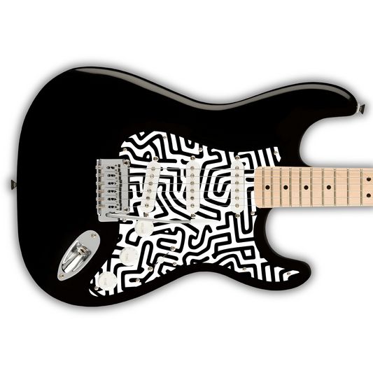 Black & White  -Pickguards - S Style - Modern 11 Hole