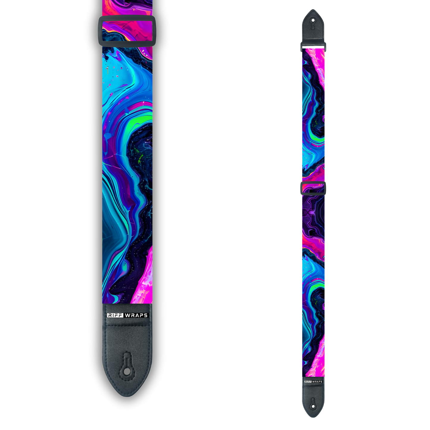 Swirls - Neon 1 - Padded Guitar Strap