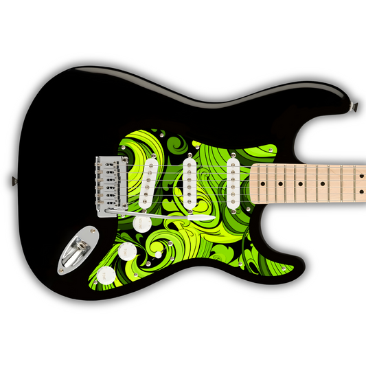 Swirls - Green & Black - Pickguard