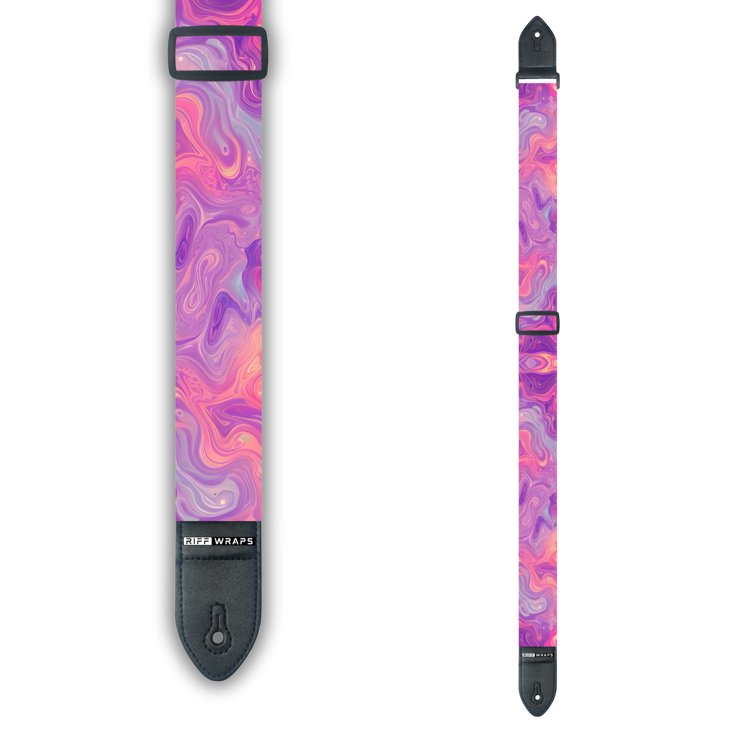 Swirls - Pink & Purple - Padded Guitar Strap