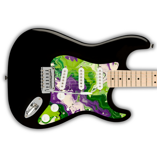 Swirls - Purple, Green & White - Pickguard