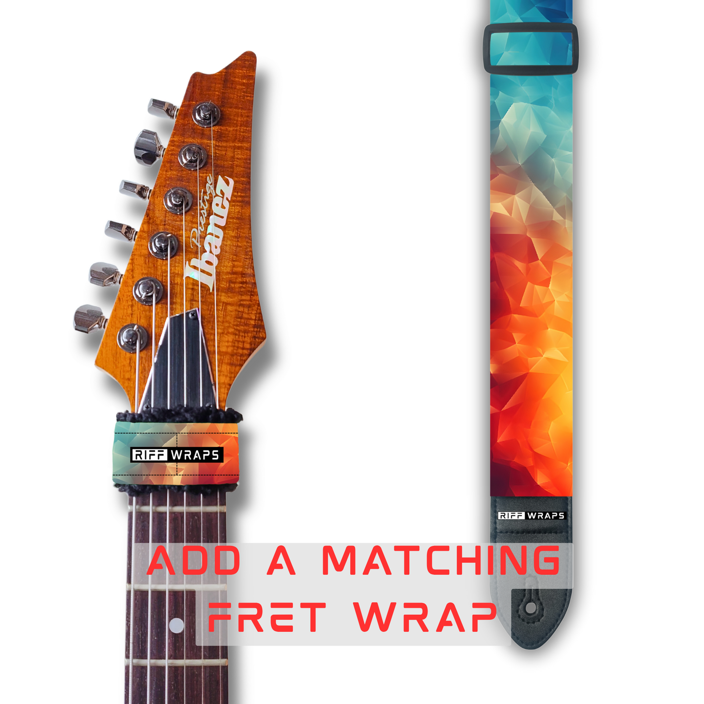 Geometric - Abstract Gradient - Padded Guitar Strap