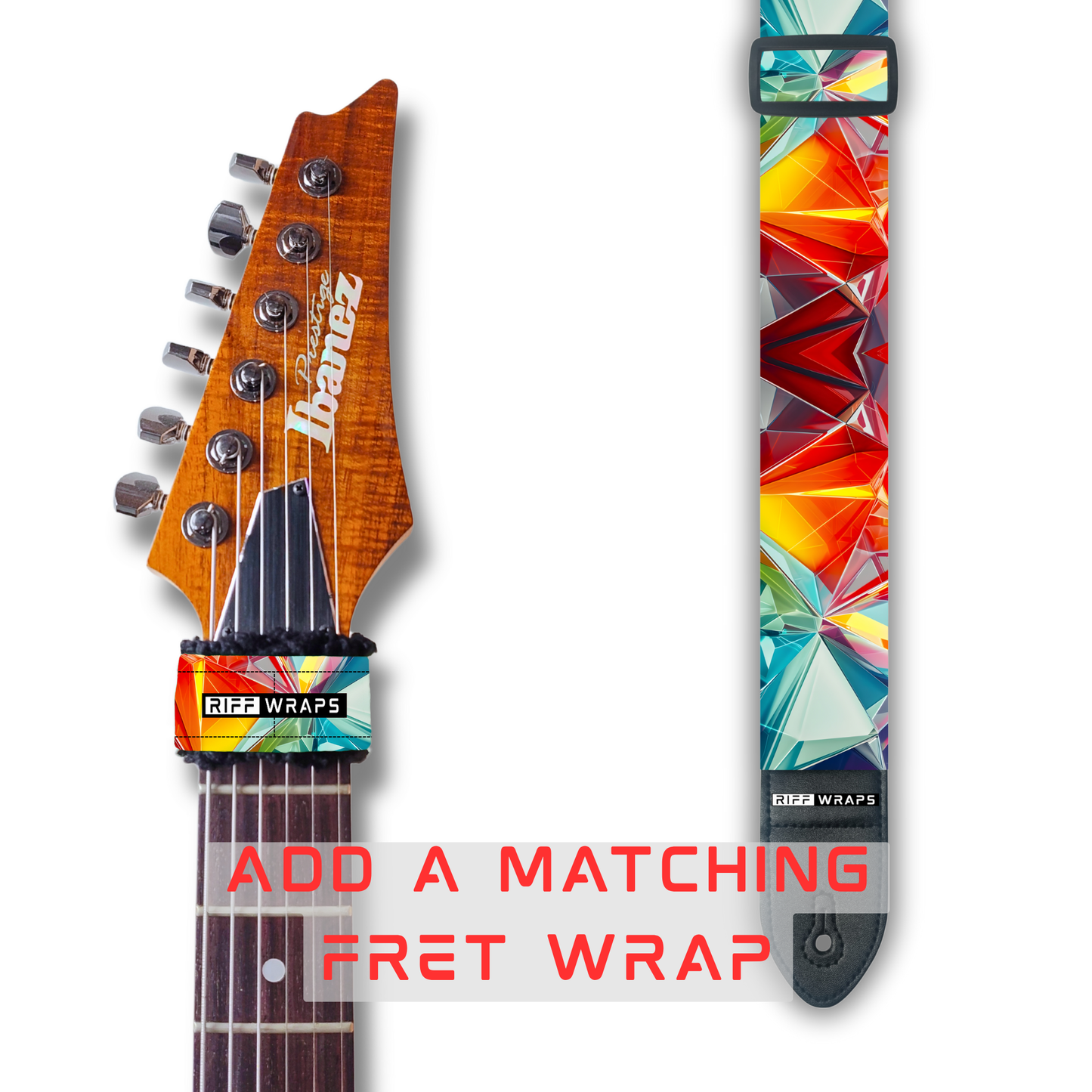 Geometric - Voronoi Rainbow - Padded Guitar Strap