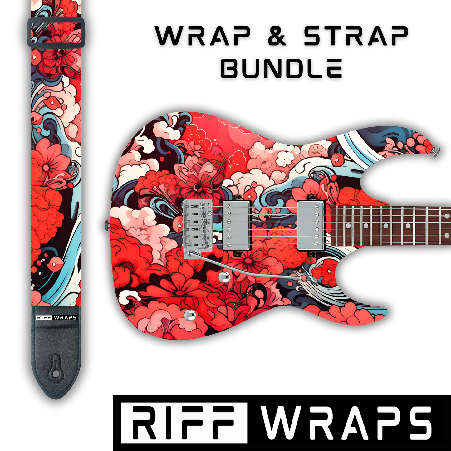 Tribal - Japan Inspired 2 - Guitar Wrap & Strap Bundle