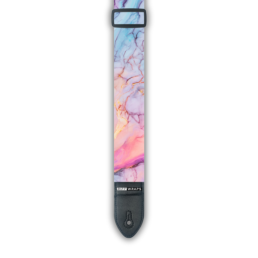 Marble - Purple, Blue, White & Gold - Padded Guitar Strap