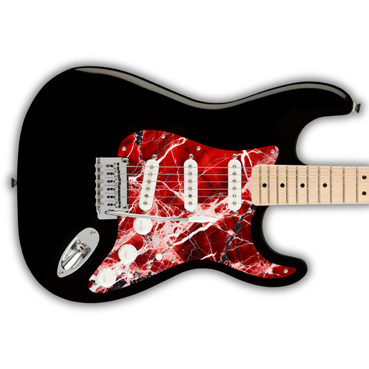 Marble - Red, White & Black - Pickguard