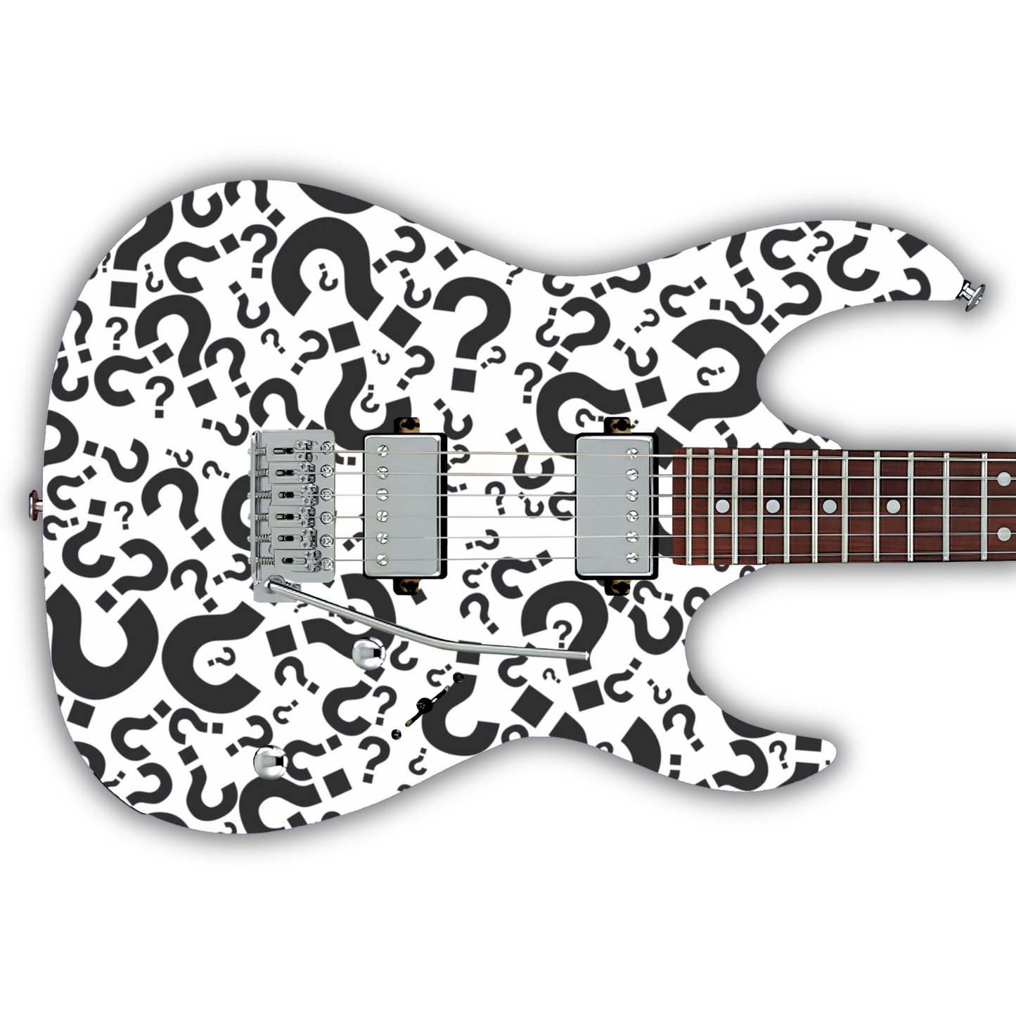 Black & White - Question Marks - Guitar Vinyl Wrap