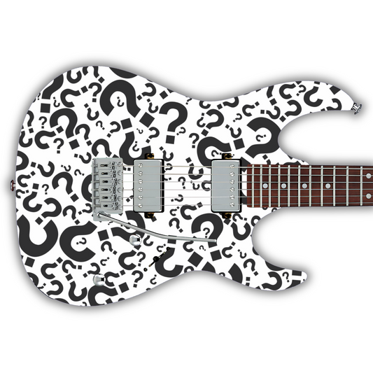 Black & White - Question Marks - Guitar Vinyl Wrap