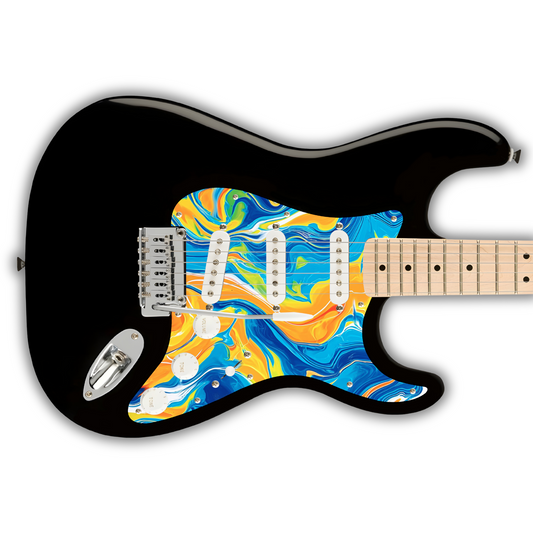 Swirls - Blue & Orange - Pickguard