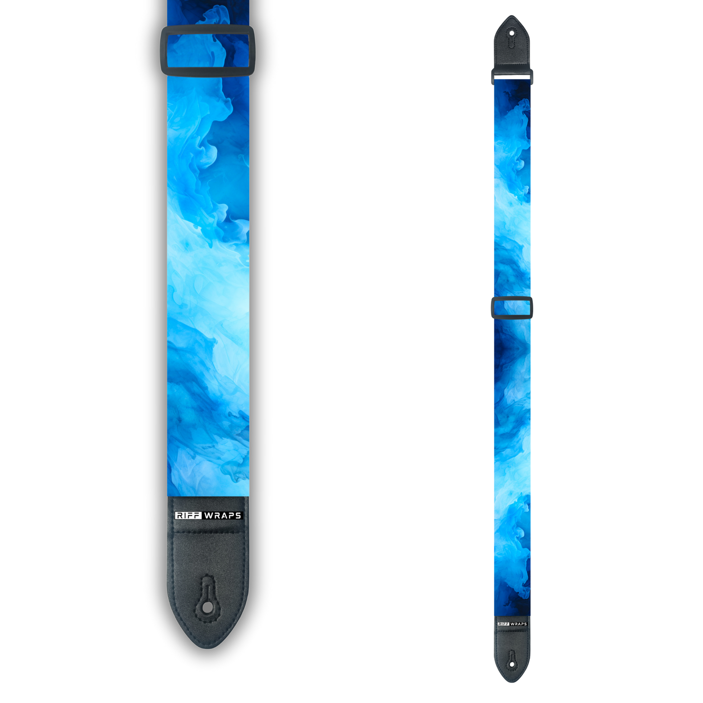 Watercolour - Blue 1 - Padded Guitar Strap