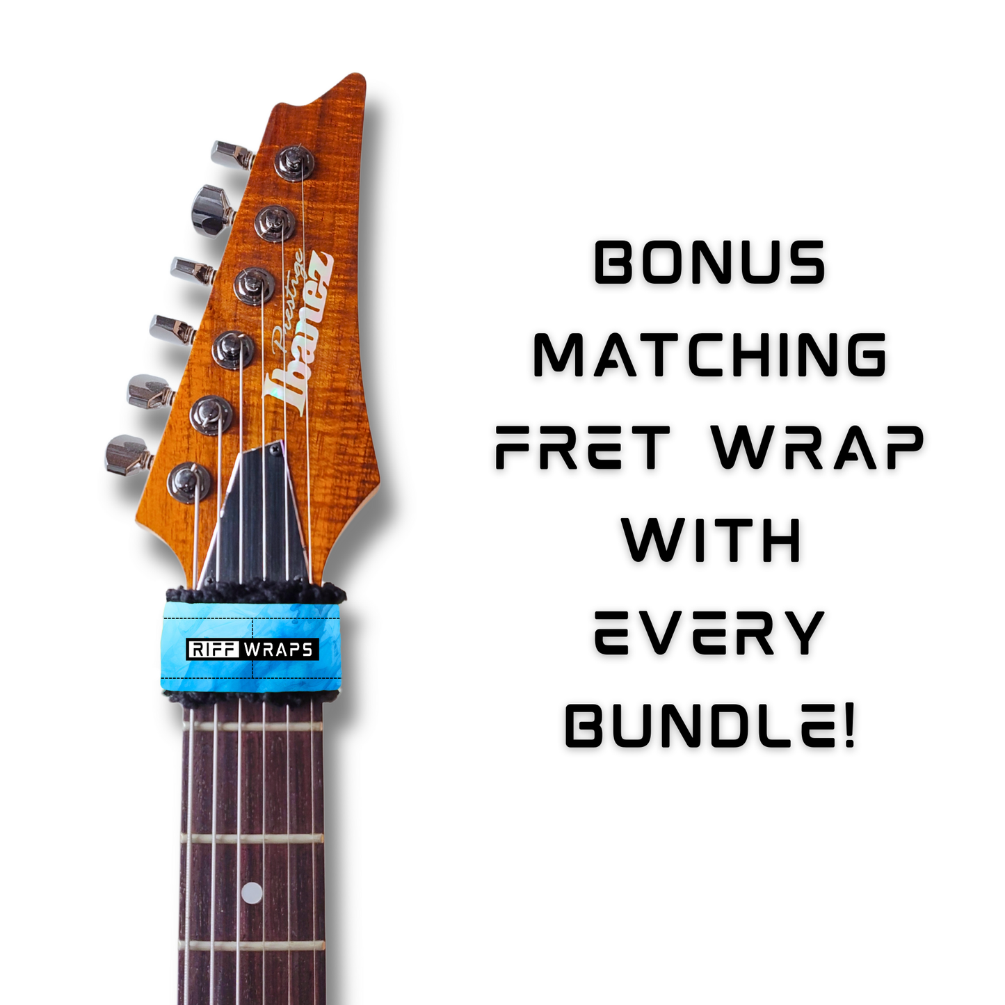 Watercolour - Blue 1 - Guitar Wrap & Strap Bundle
