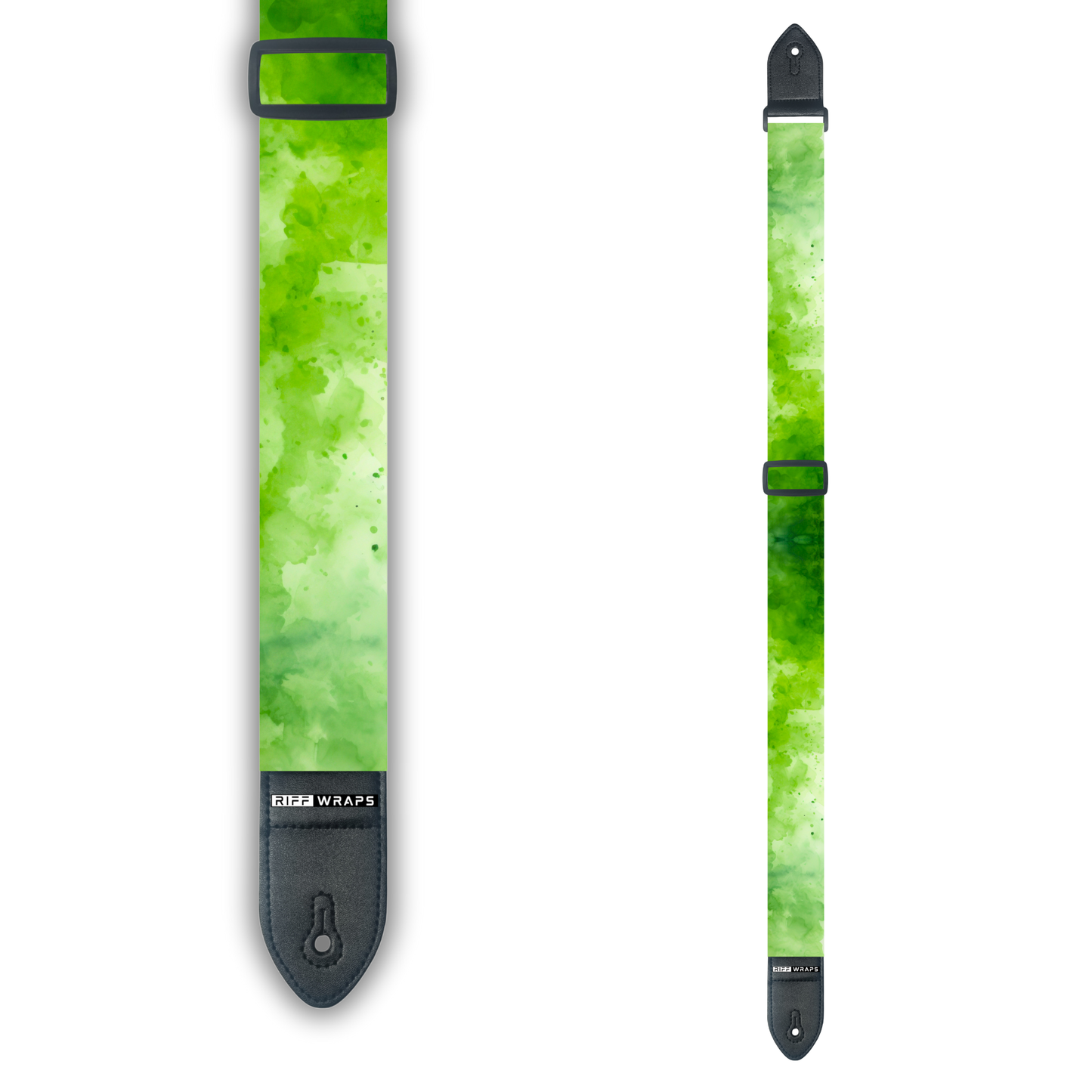Watercolour - Green 1 - Padded Guitar Strap