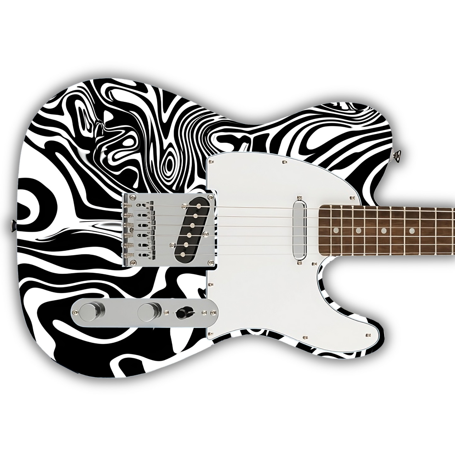 Black & White - Swirl - Guitar Wrap & Strap Bundle