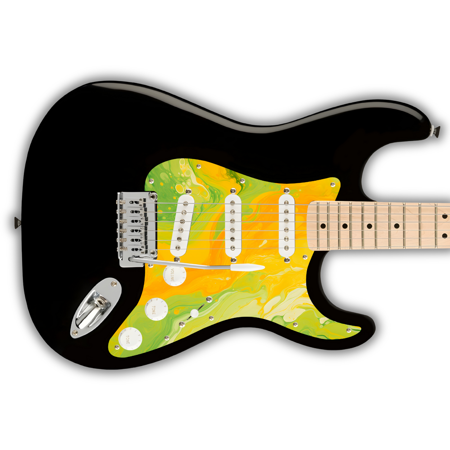 Swirls - Orange & Green - Pickguard