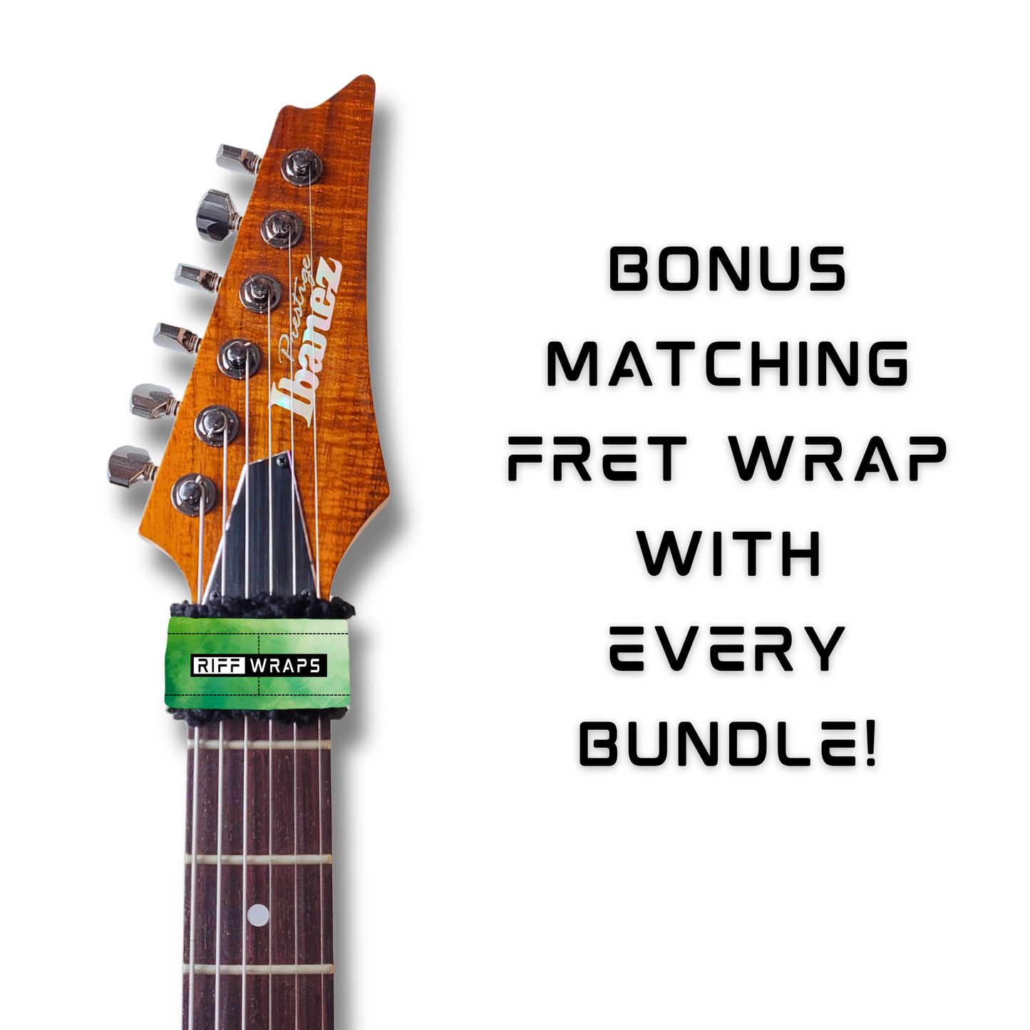 Watercolour - Green 2 - Guitar Wrap & Strap Bundle