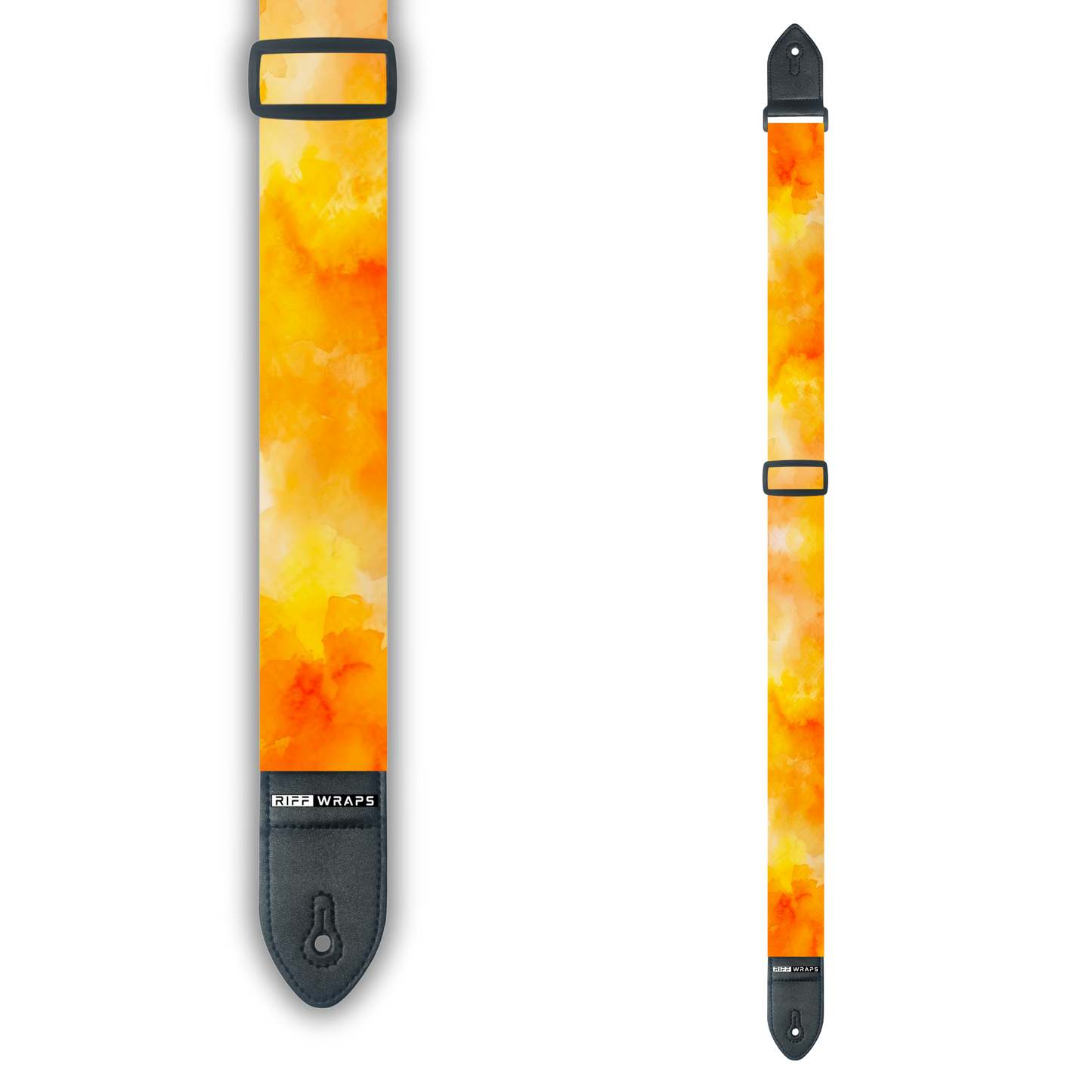 Watercolour - Orange - Padded Guitar Strap